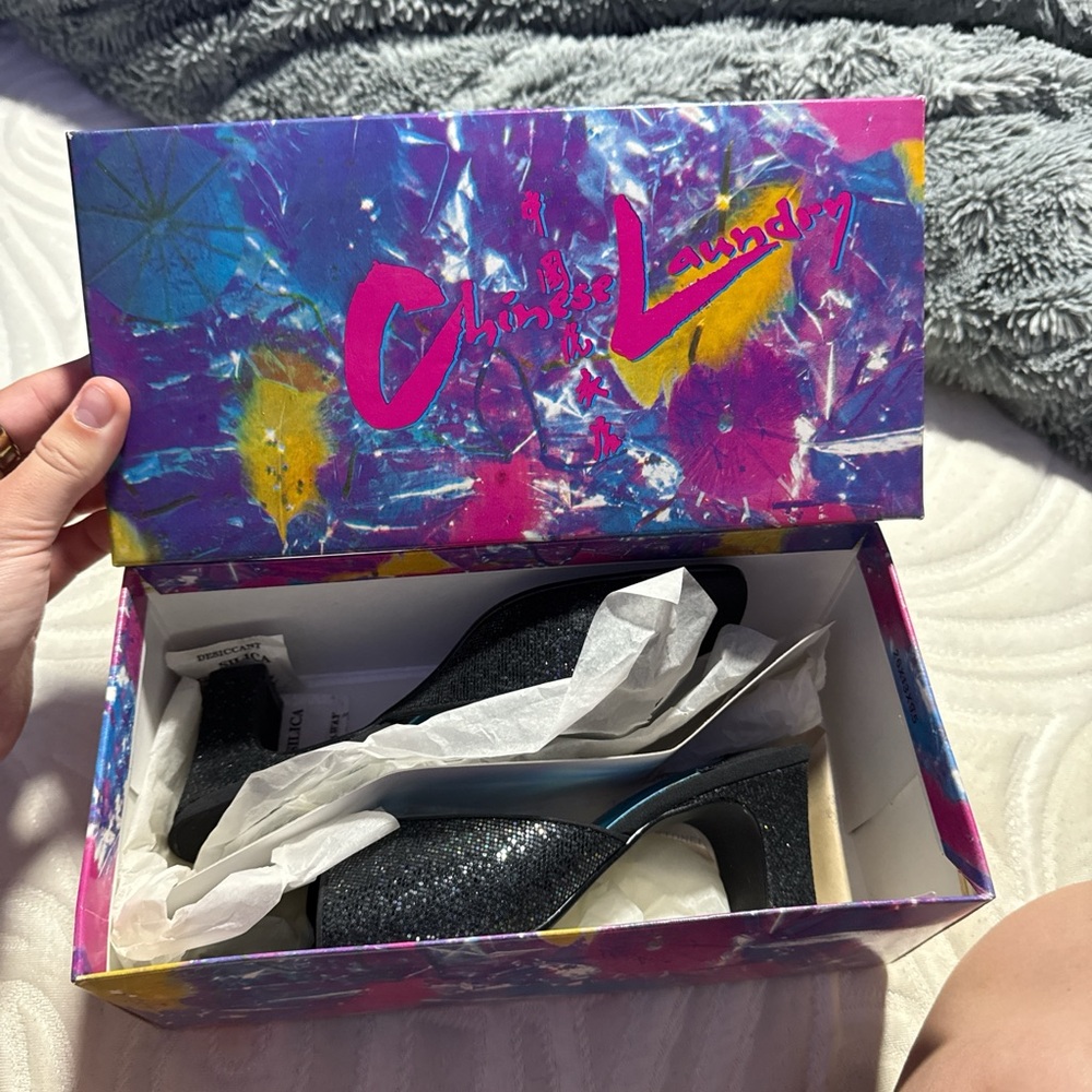 Chinese Laundry Sparkling Black Heels